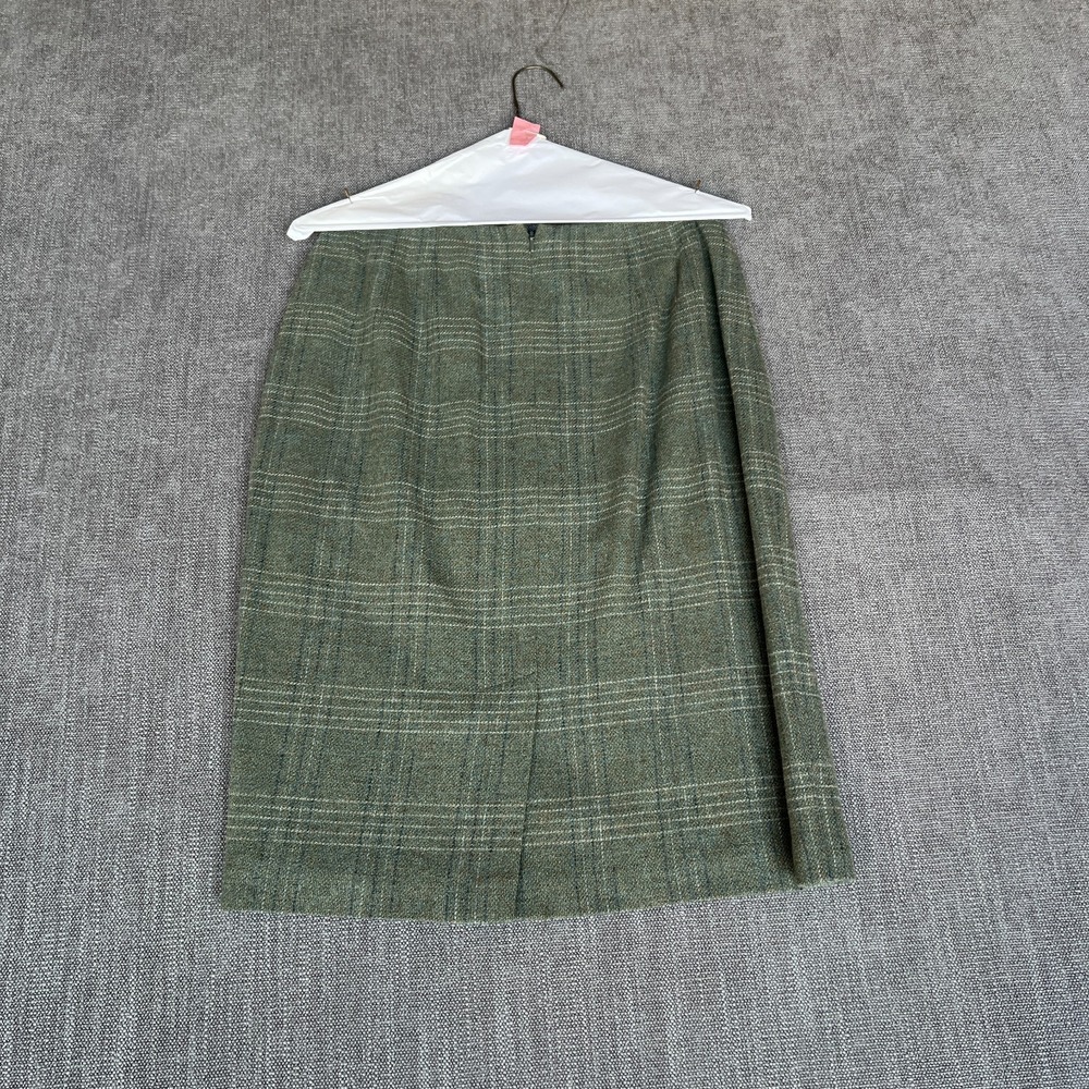 Vtg Linda Allard Ellen Tracy Two-Piece Blazer & Skirt Set Womens 2 Green Plaid - Picture 12 of 15
